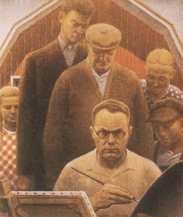 Grant Wood Return from Bohemia oil painting picture
